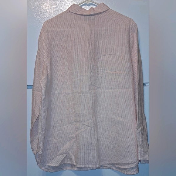 J. JILL long sleeve PINK stripe Shirt 1X - Picture 2 of 6